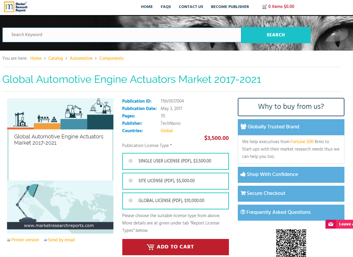 Global Automotive Engine Actuators Market 2017 - 2021