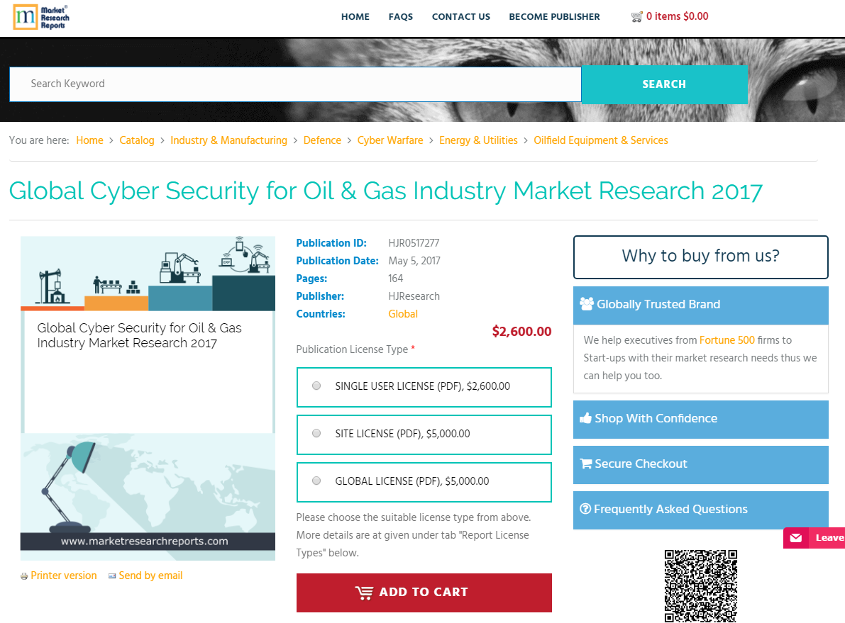 Global Cyber Security for Oil &amp; Gas Industry Market'