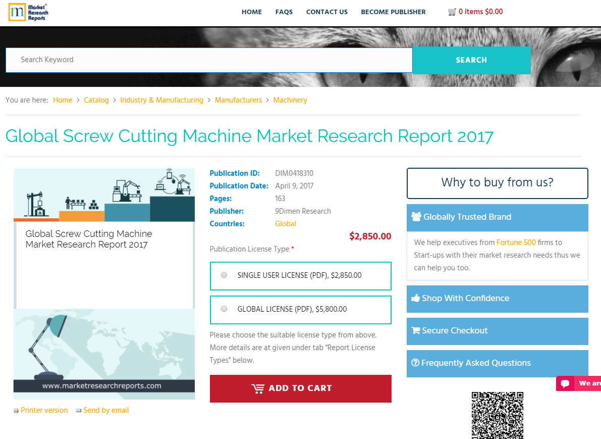 Global Screw Cutting Machine Market Research Report 2017'