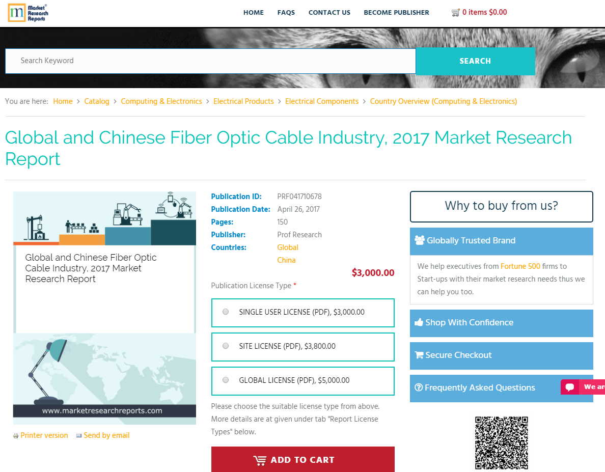 Global and Chinese Fiber Optic Cable Industry 2017'