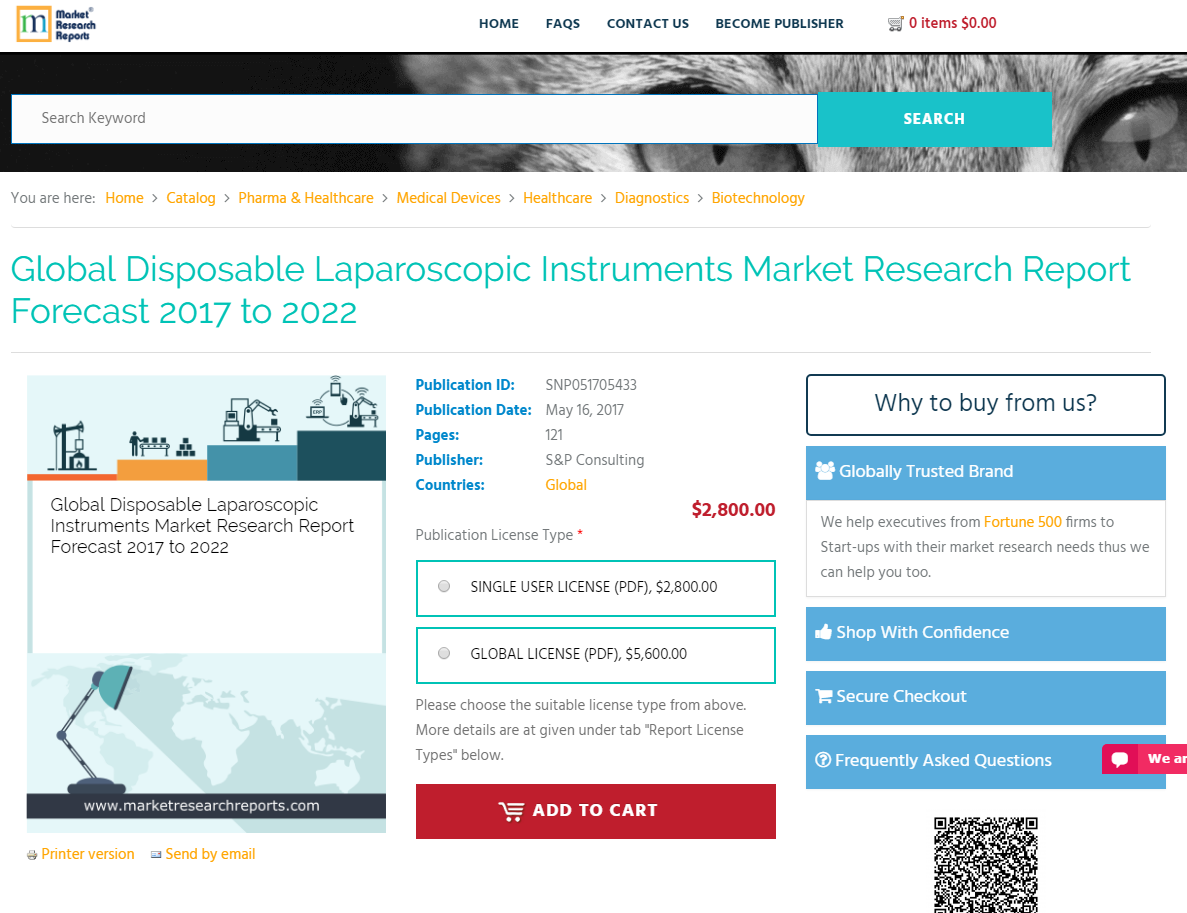 Global Disposable Laparoscopic Instruments Forecast 2017'