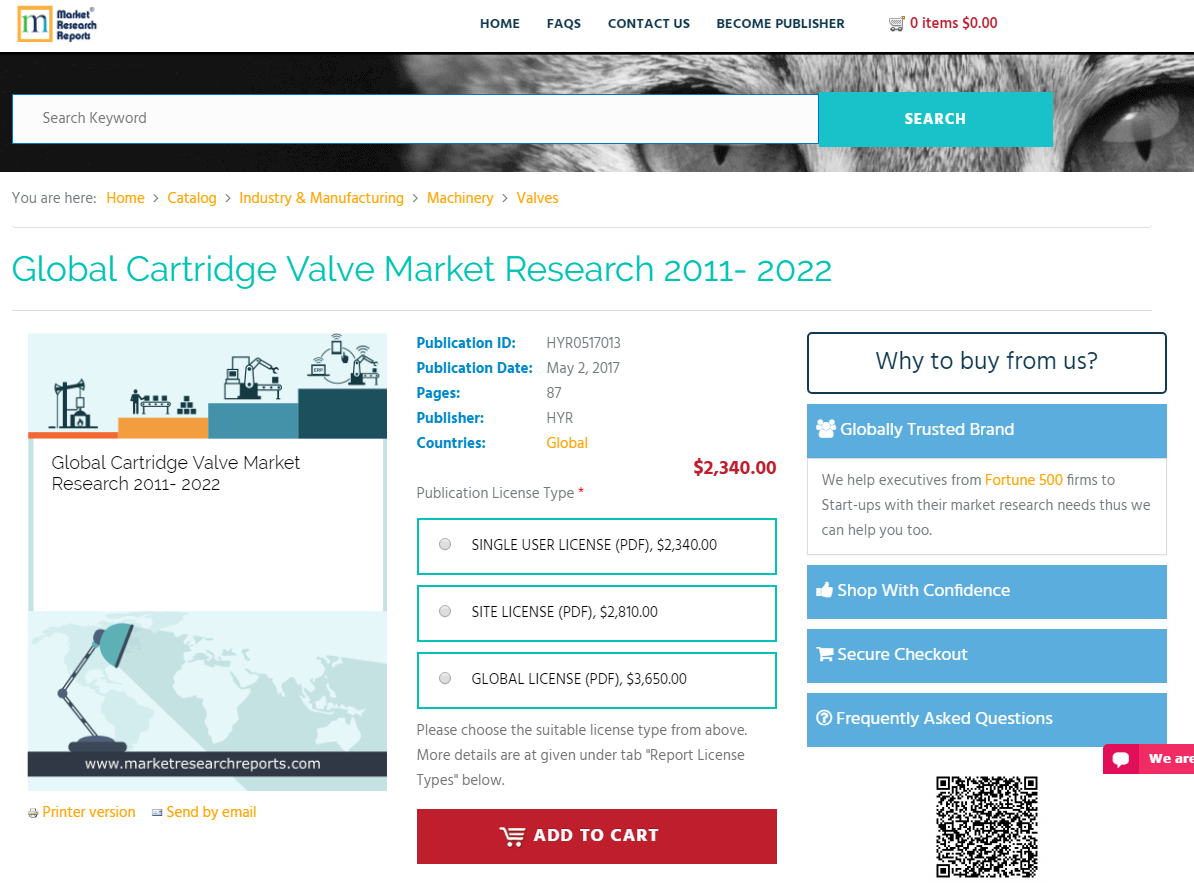 Global Cartridge Valve Market Research 2011 - 2022'