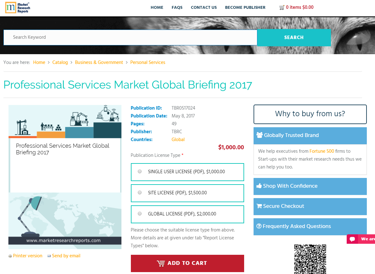 Professional Services Market Global Briefing 2017'