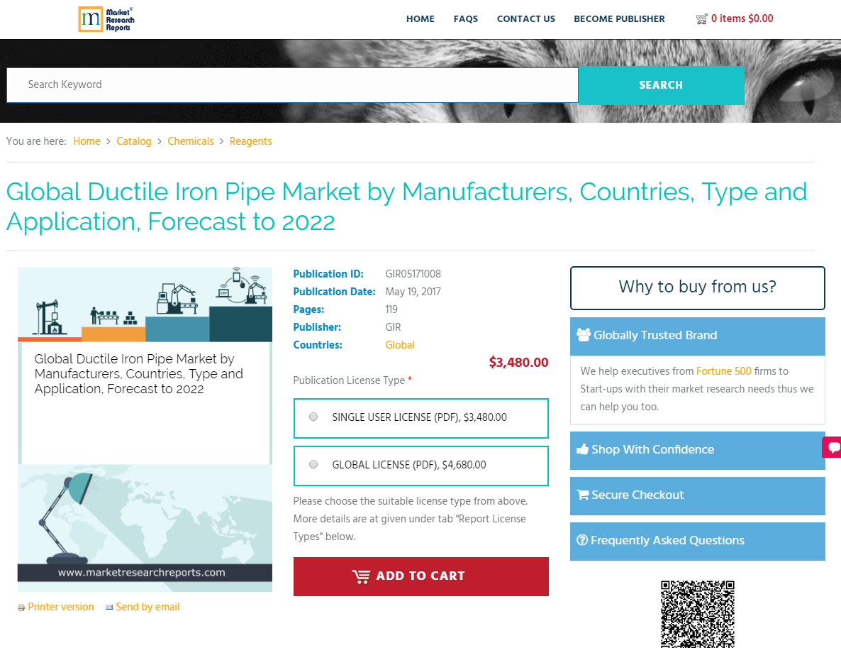 Global Ductile Iron Pipe Market by Manufacturers, Countries'