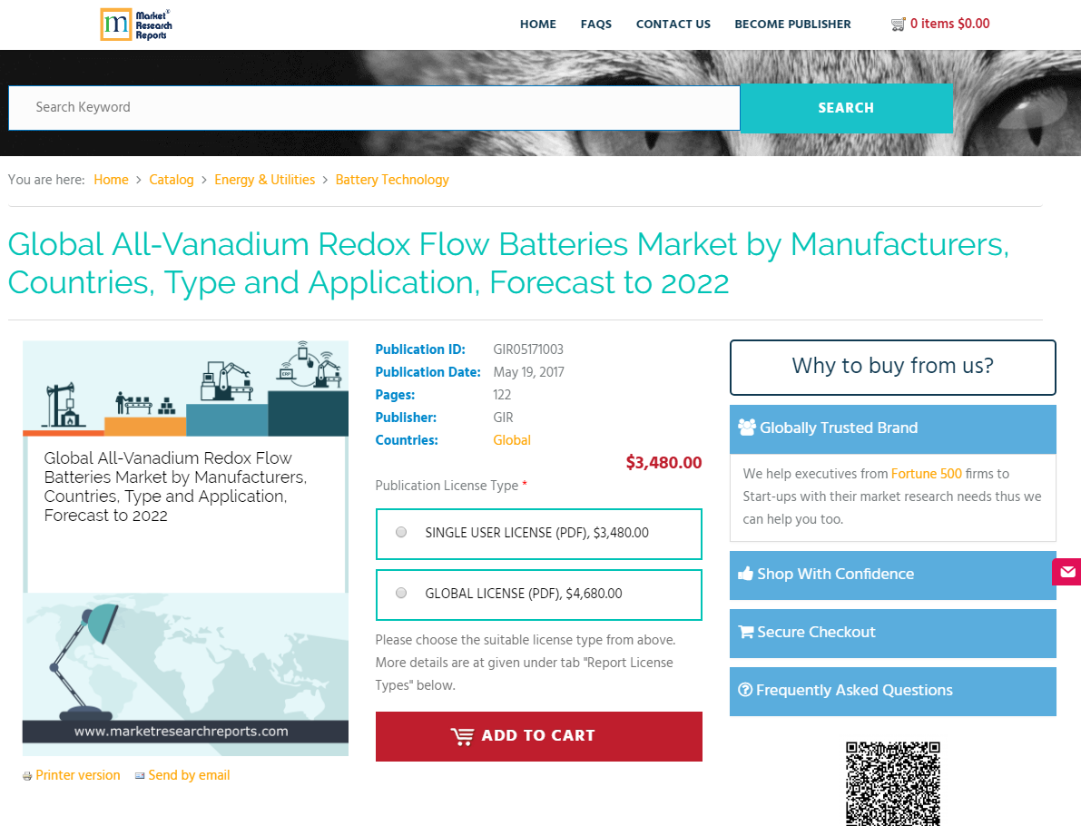 Global All-Vanadium Redox Flow Batteries Market'