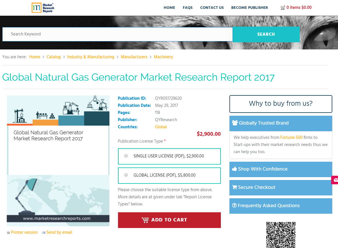 Global Natural Gas Generator Market Research Report 2017'