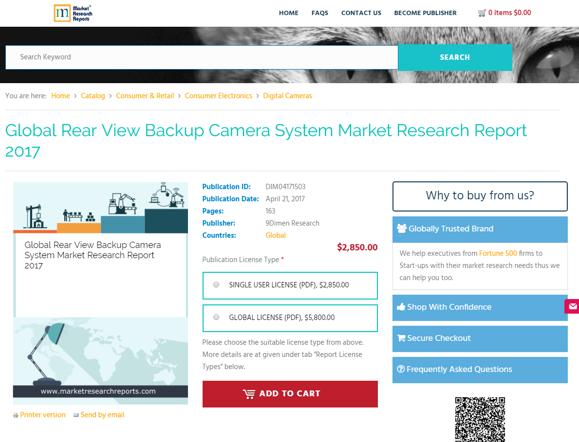 Global Rear View Backup Camera System Market Research Report'