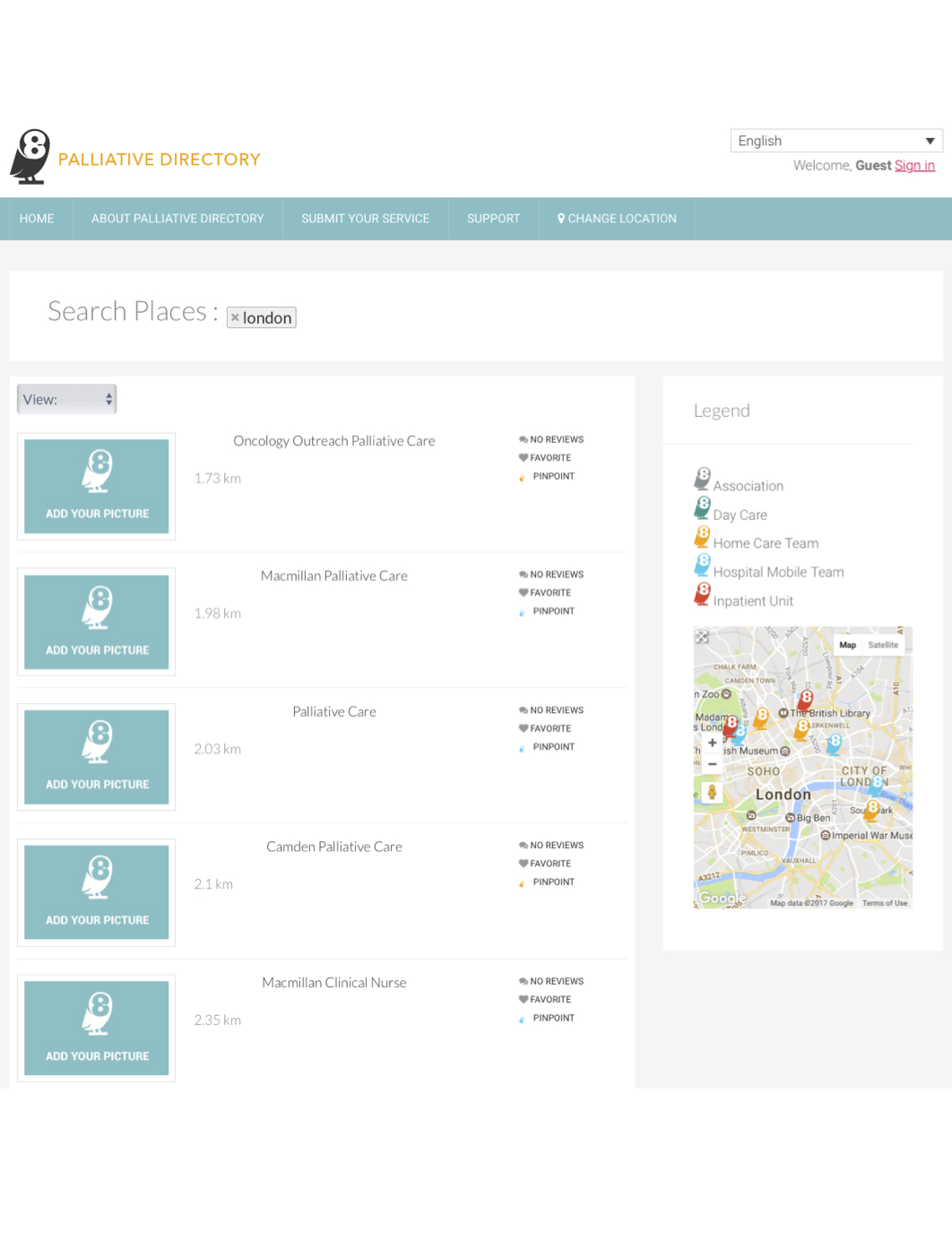 Palliative Directory Search'