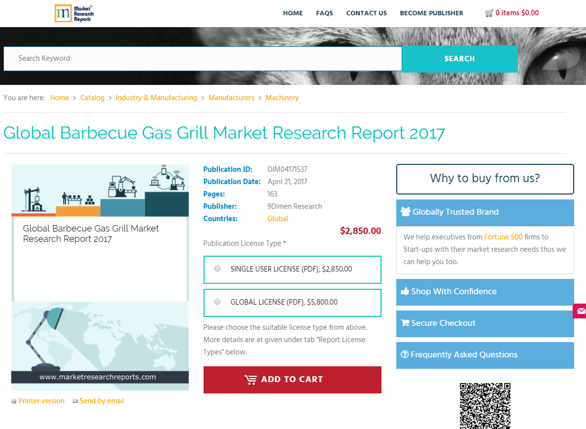 Global Barbecue Gas Grill Market Research Report 2017