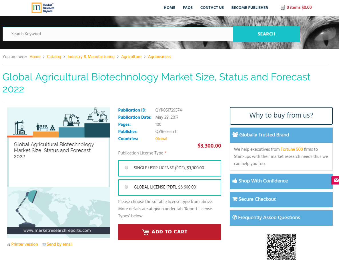 Global Agricultural Biotechnology Market Size, Status 2022