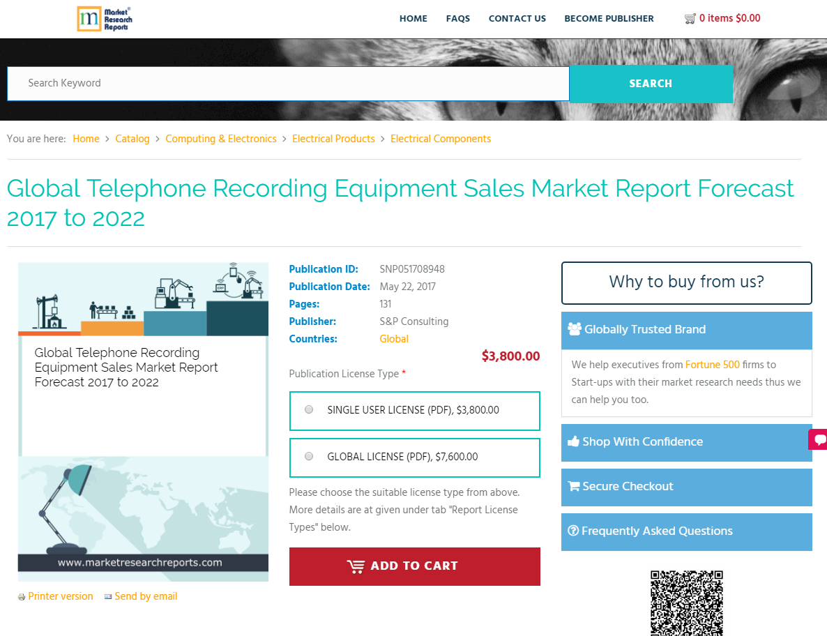 Global Telephone Recording Equipment Sales Market Report