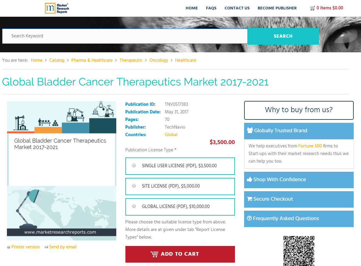 Global Bladder Cancer Therapeutics Market 2017 - 2021'