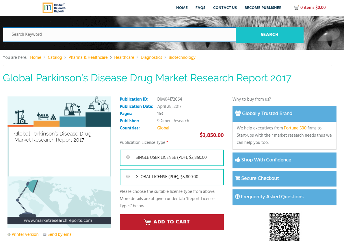 Global Parkinson&rsquo;s Disease Drug Market Research Re'