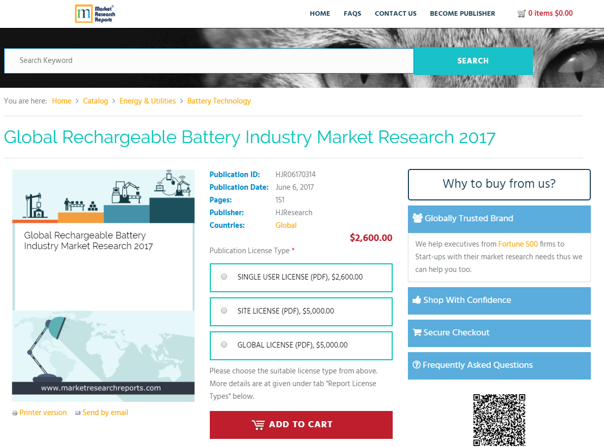 Global Rechargeable Battery Industry Market Research 2017