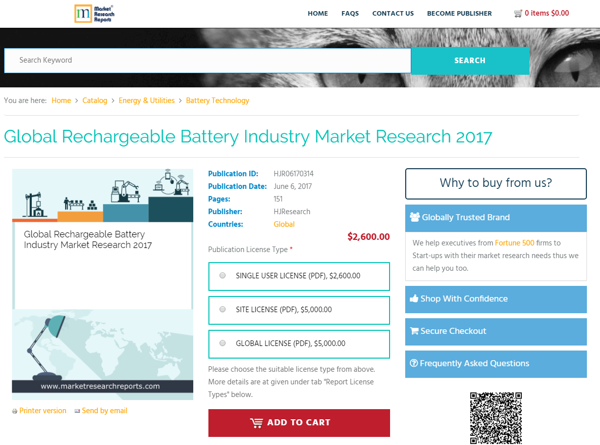 Global Rechargeable Battery Industry Market Research 2017'