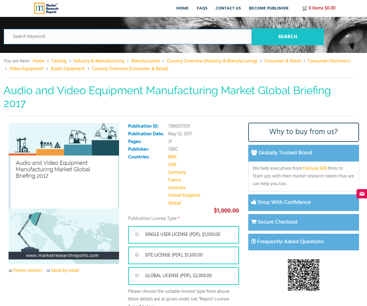 Audio and Video Equipment Manufacturing Market Global