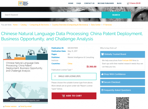 Chinese Natural Language Data Processing: China Patent'