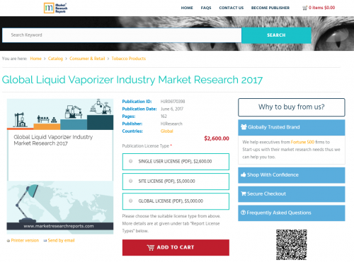 Global Liquid Vaporizer Industry Market Research 2017'