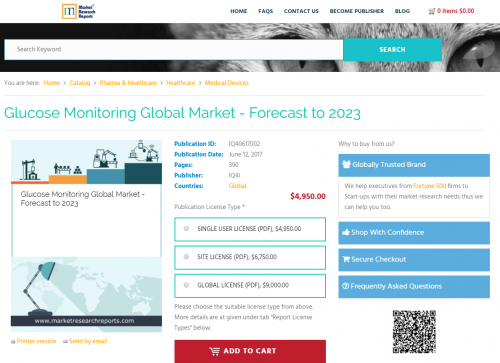 Glucose Monitoring Global Market - Forecast to 2023'