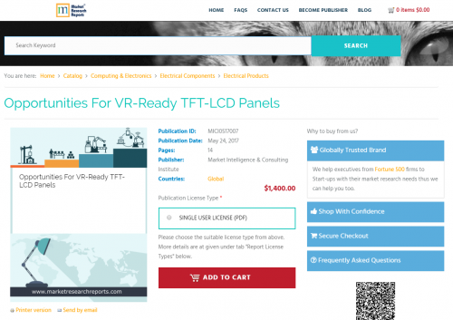 Opportunities For VR-Ready TFT-LCD Panels'