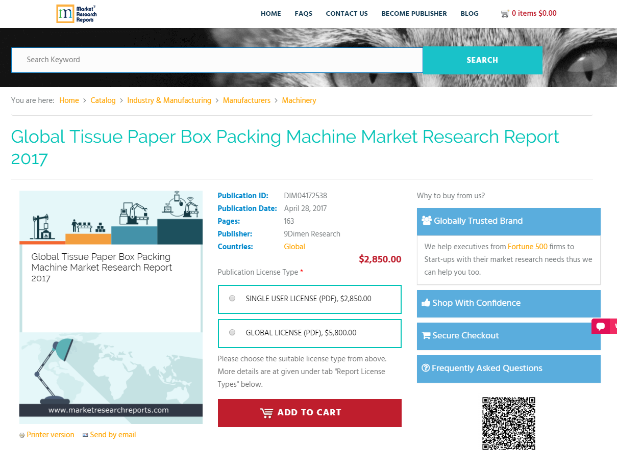 Global Tissue Paper Box Packing Machine report 2017