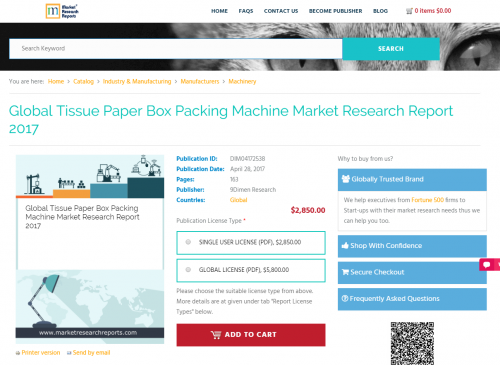Global Tissue Paper Box Packing Machine report 2017'