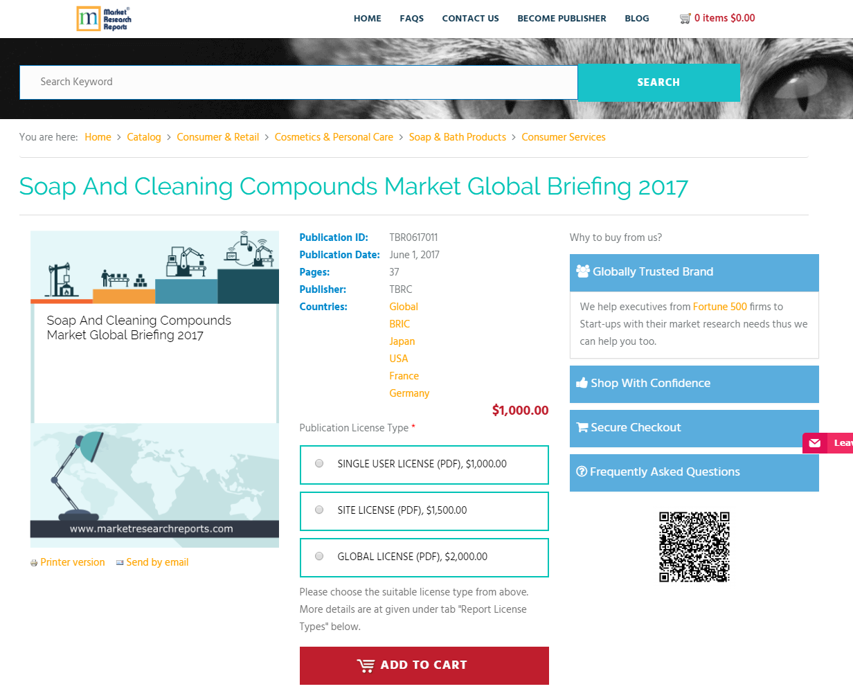 Soap and Cleaning Compounds Market Global Briefing 2017'