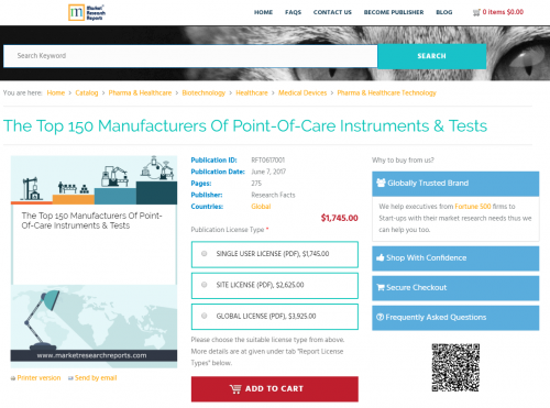 The Top 150 Manufacturers Of Point-Of-Care Instruments'
