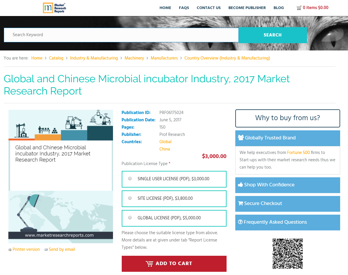 Global and Chinese Microbial incubator Industry, 2017 Market'