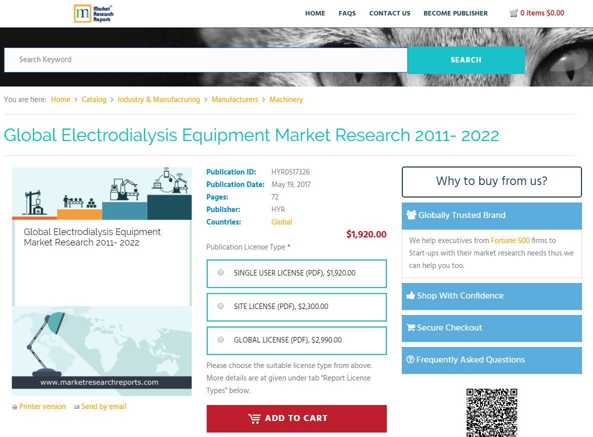 Global Electrodialysis Equipment Market Research 2011 - 2022'