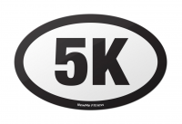 5K Five Kilometers 3.1 Mile Oval Car Magnet from NewMe Fitne