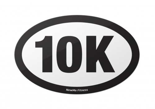 10K Ten Kilometers Oval Car Magnet from NewMe Fitness'
