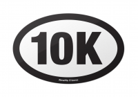 10K Ten Kilometers Oval Car Magnet from NewMe Fitness