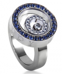 Happy Spirit 18K White Gold Sapphire Pave and Floating Diamo