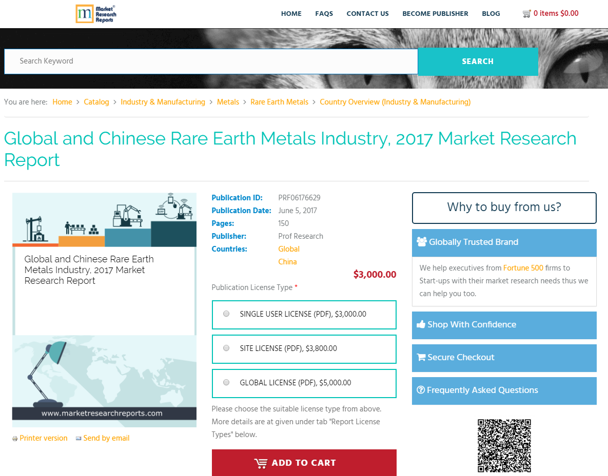 Global and Chinese Rare Earth Metals Industry, 2017 Market'