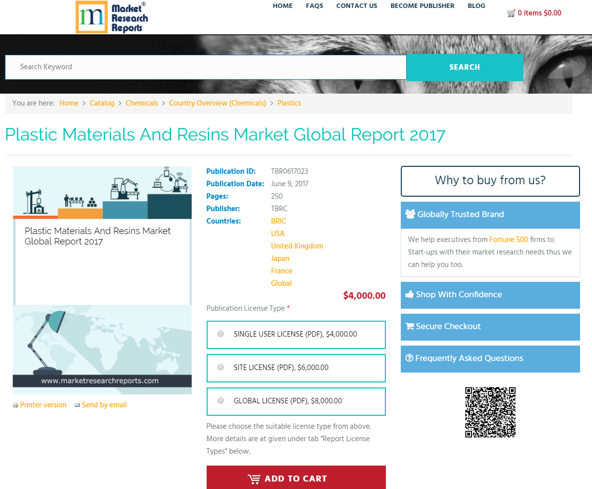 Plastic Materials And Resins Market Global Report 2017'