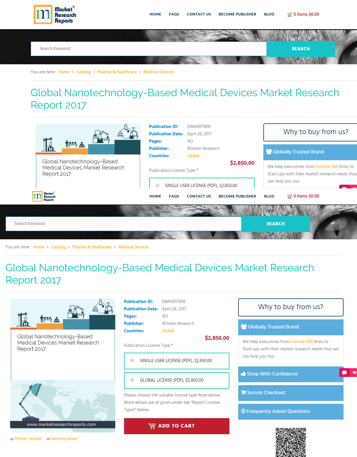 Global Nanotechnology-Based Medical Devices Market Research
