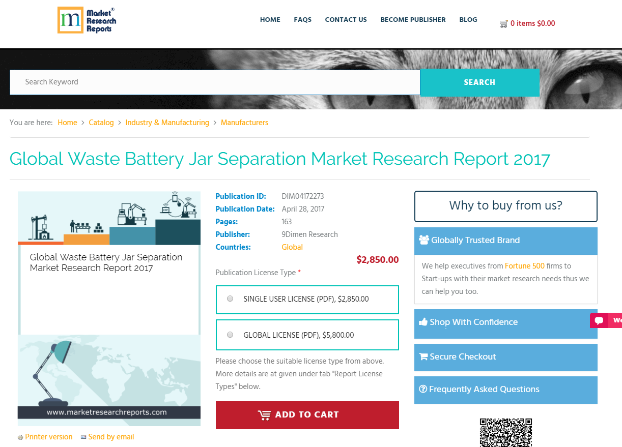 Global Waste Battery Jar Separation Market Research Report'