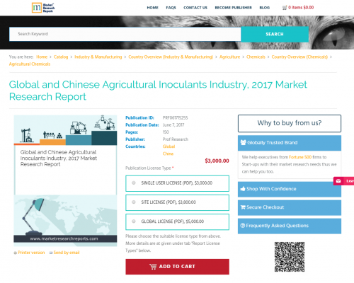 Global and Chinese Agricultural Inoculants Industry, 2017'