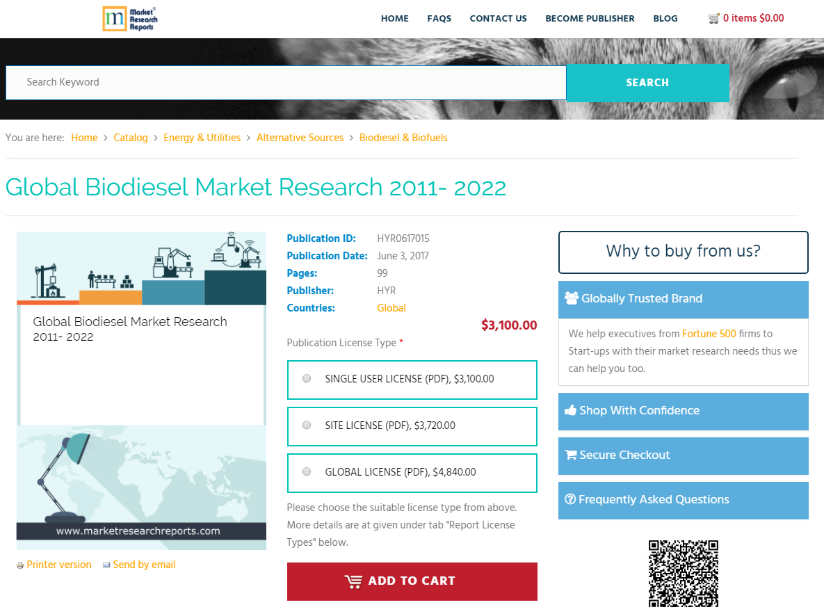 Global Biodiesel Market Research 2011 - 2022'