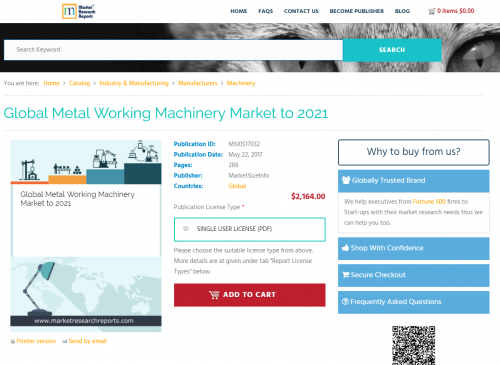 Global Metal Working Machinery Market to 2021'