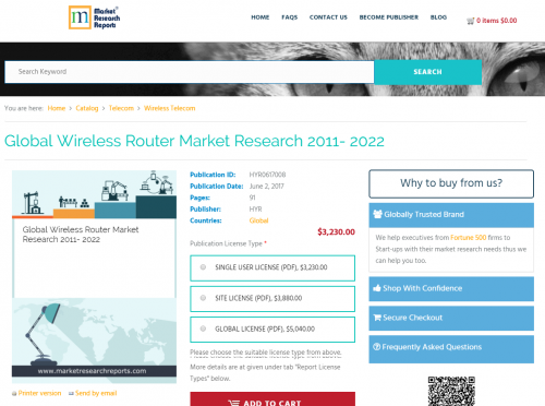 Global Wireless Router Market Research 2011 - 2022'