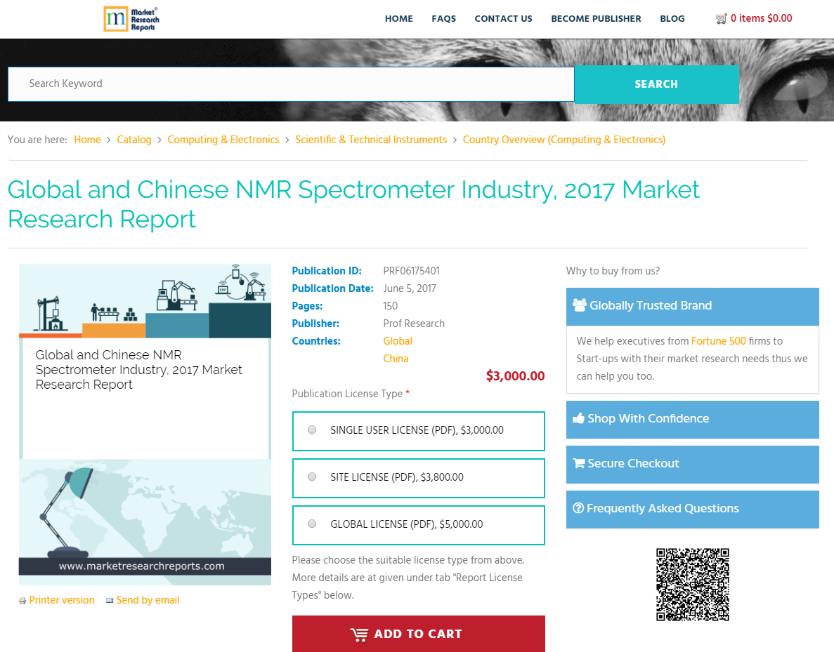 Global and Chinese NMR Spectrometer Industry, 2017 Market