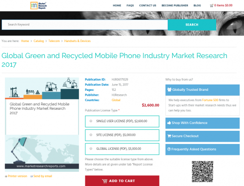 Global Green and Recycled Mobile Phone Industry Market'