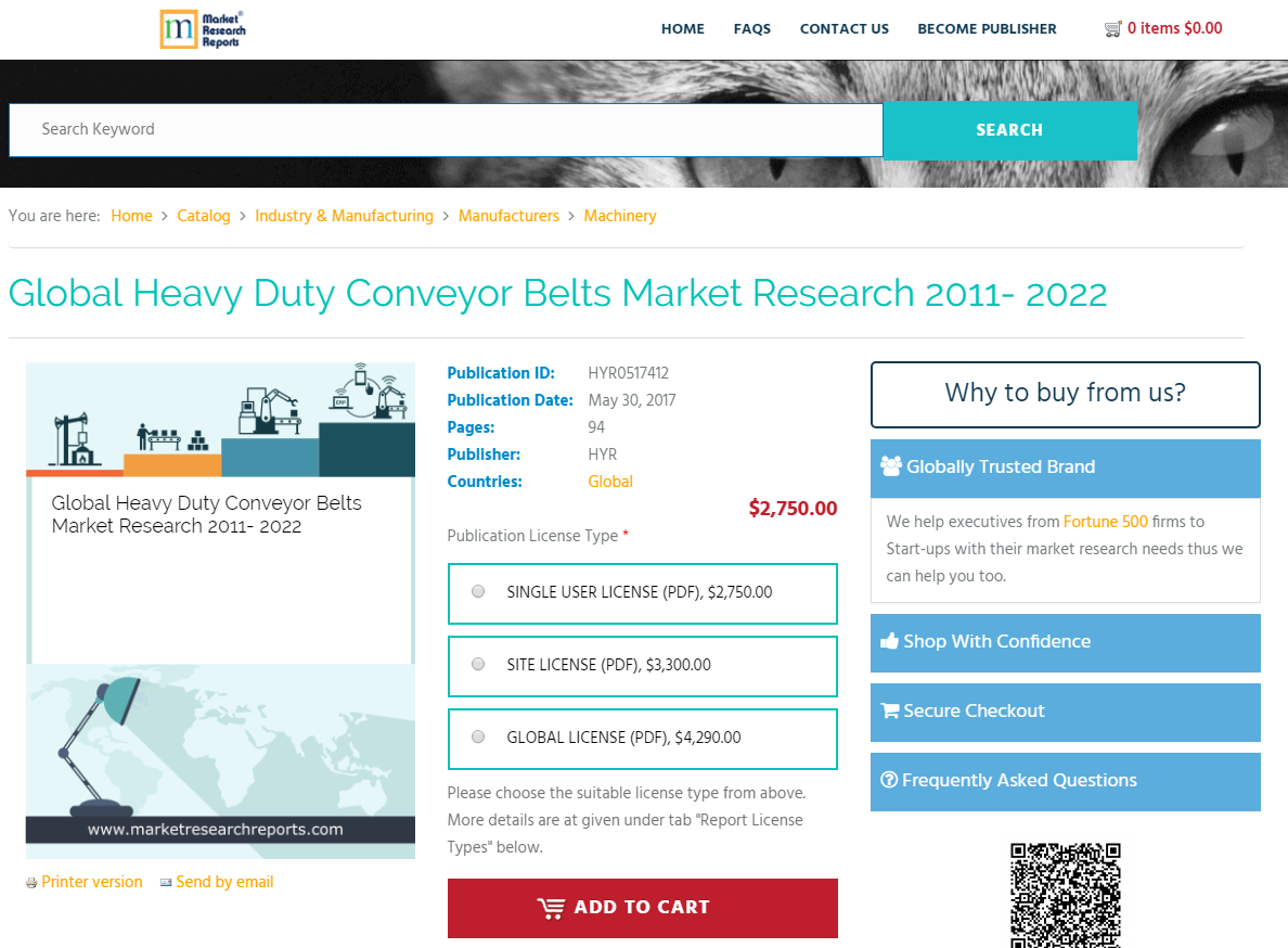 Global Heavy Duty Conveyor Belts Market Research 2011 - 2022