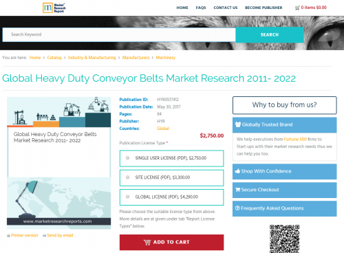 Global Heavy Duty Conveyor Belts Market Research 2011 - 2022'