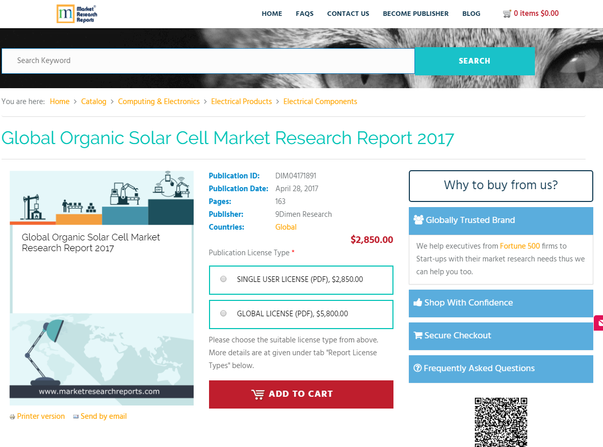 Global Organic Solar Cell Market Research Report 2017
