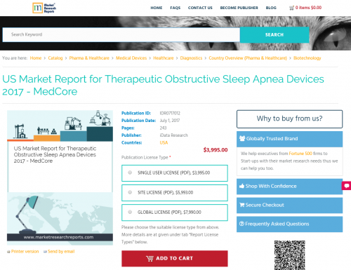 US Market Report for Therapeutic Obstructive Sleep Apnea'