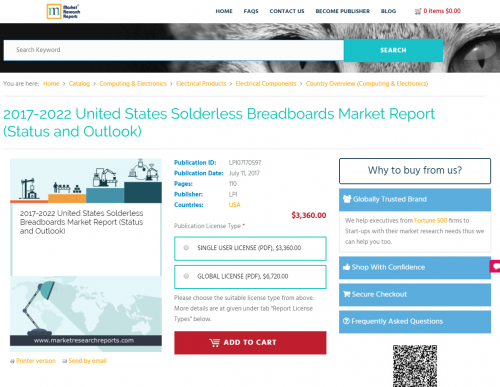 2017-2022 United States Solderless Breadboards Market Report'