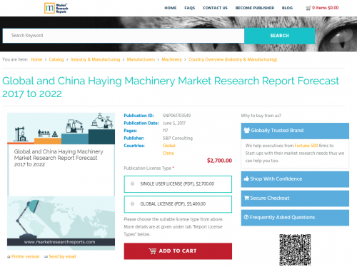 Global and China Haying Machinery Market Research Report'